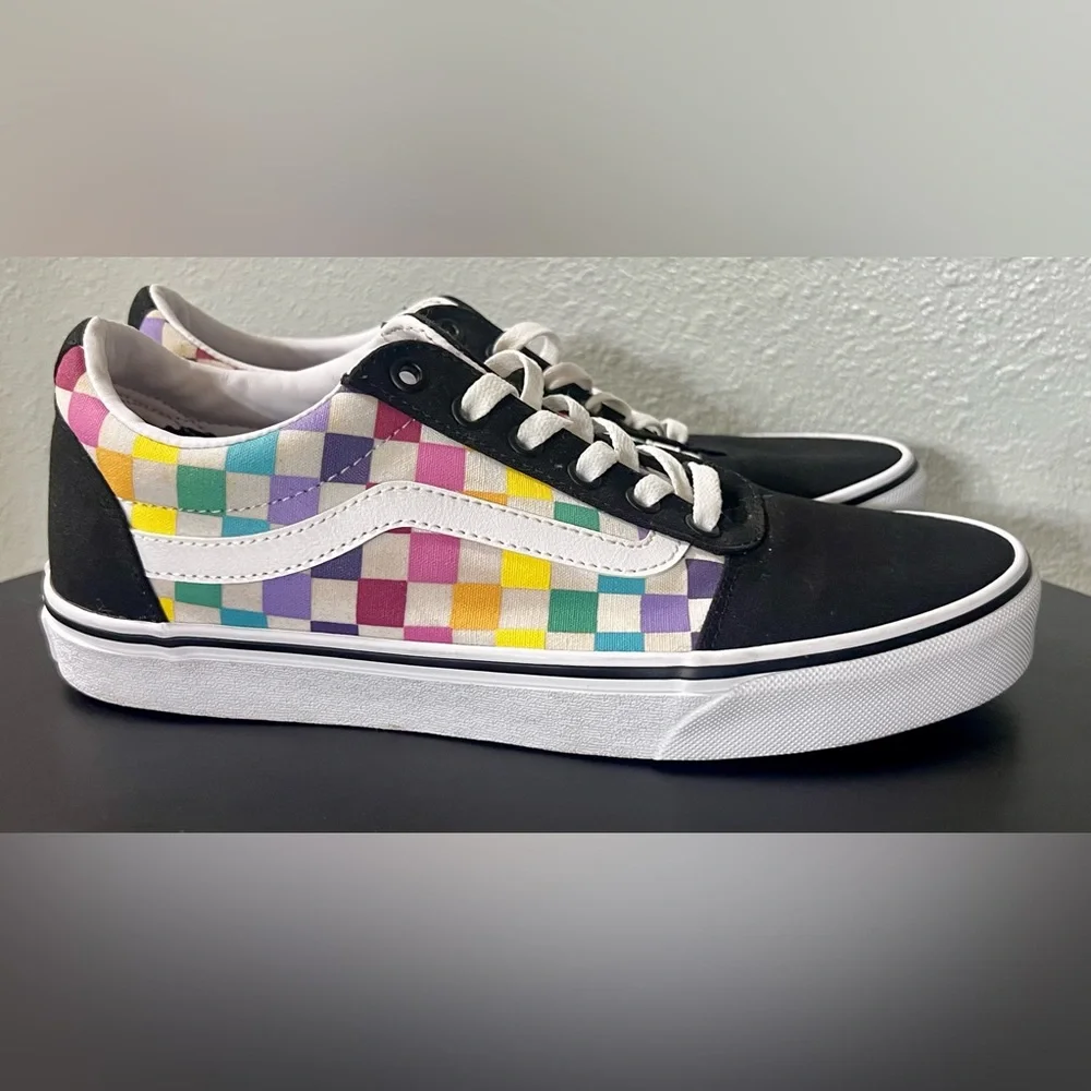 Vans Old Skool Rainbow Checkerboard Sneakers Shoes Casual Skater Colorful Pride